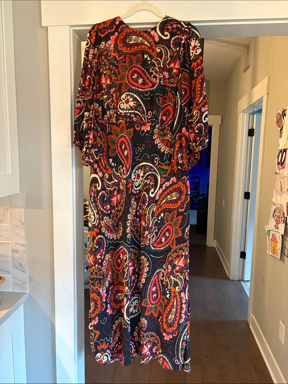 Paisley Print Maxi Dress in Multi-Color by Kachel